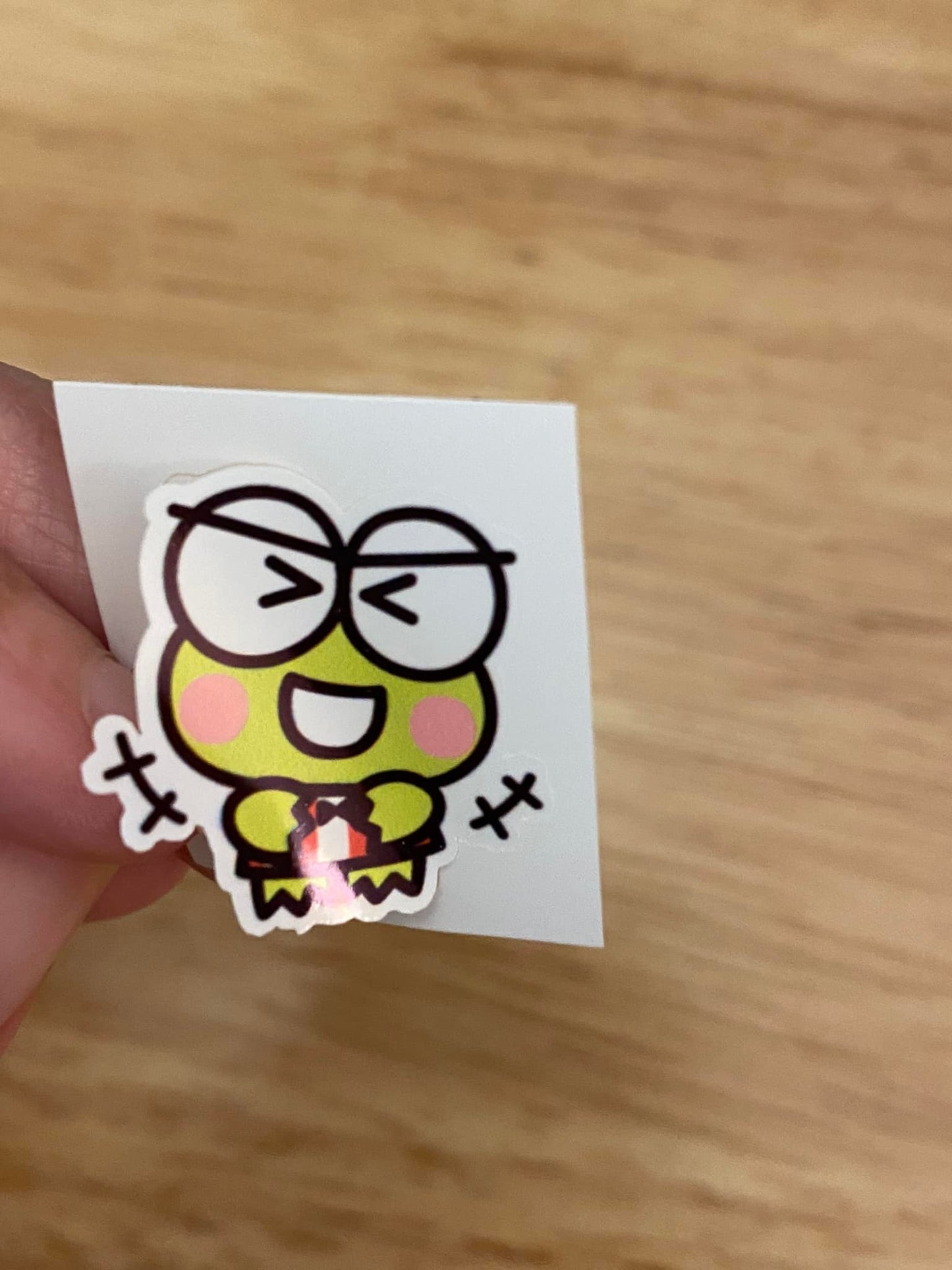 Cute Excited Green Frog Sticker