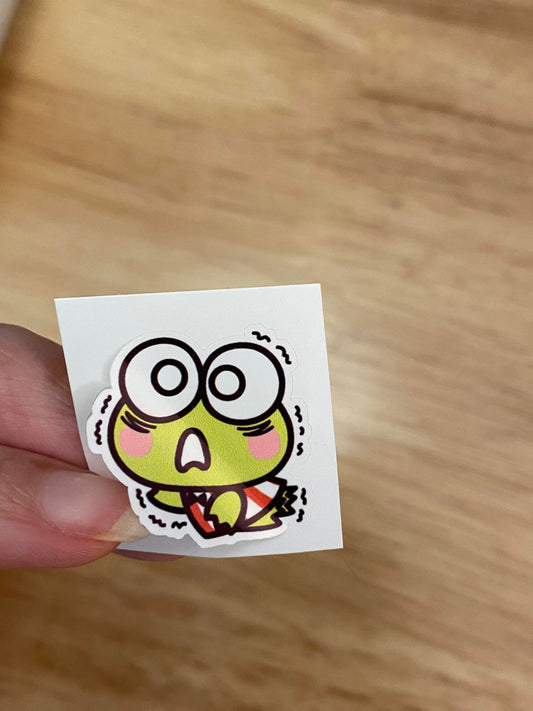 Cold Cute Green Frog Sticker