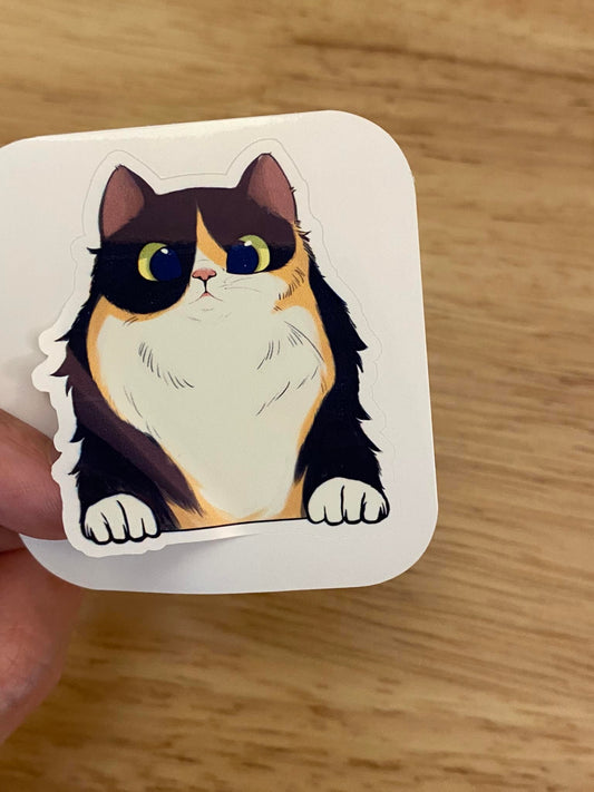 Fluffy Calico Cat STICKER