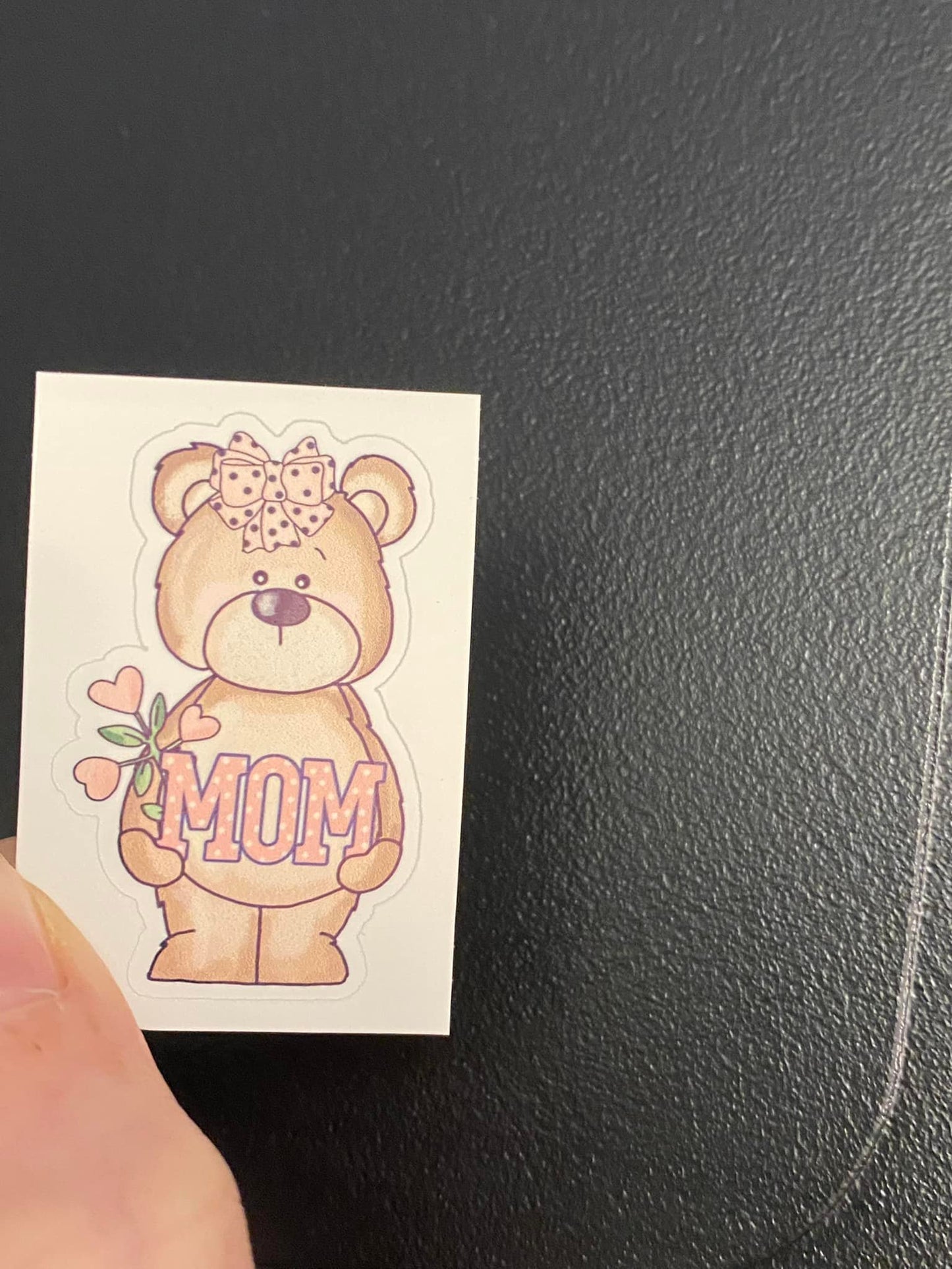 Bear with Bow Mom Sticker