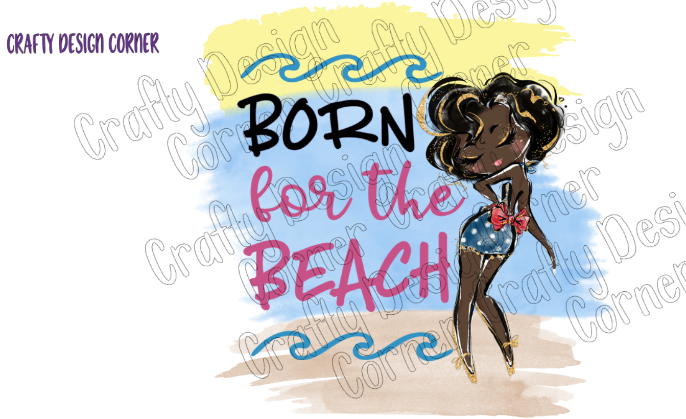 Bundle of All 5 Born for the Beach Rainbow PNG/JPeg DIGITAL Download