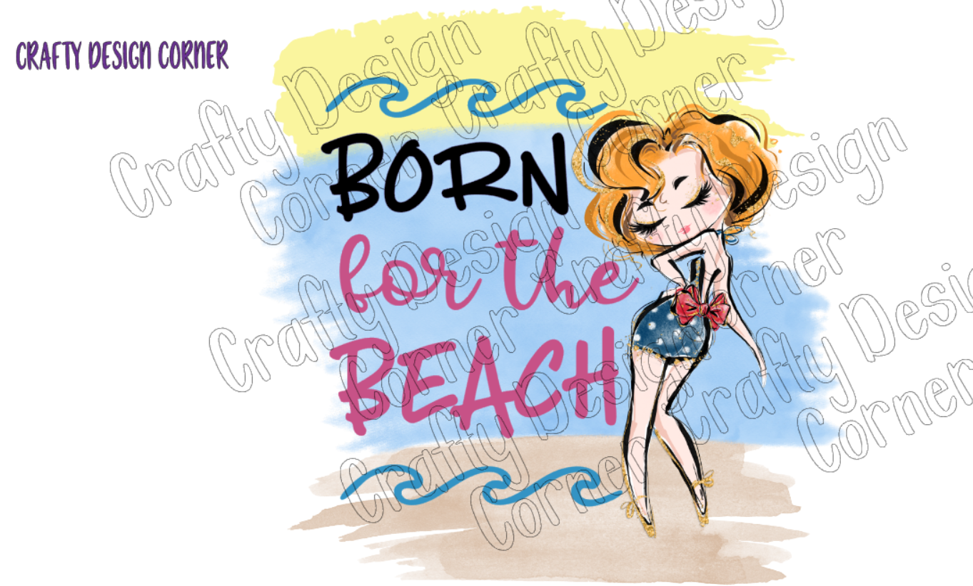 Bundle of All 5 Born for the Beach Rainbow PNG/JPeg DIGITAL Download