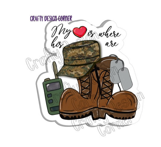 My Heart is where his boots are STICKER