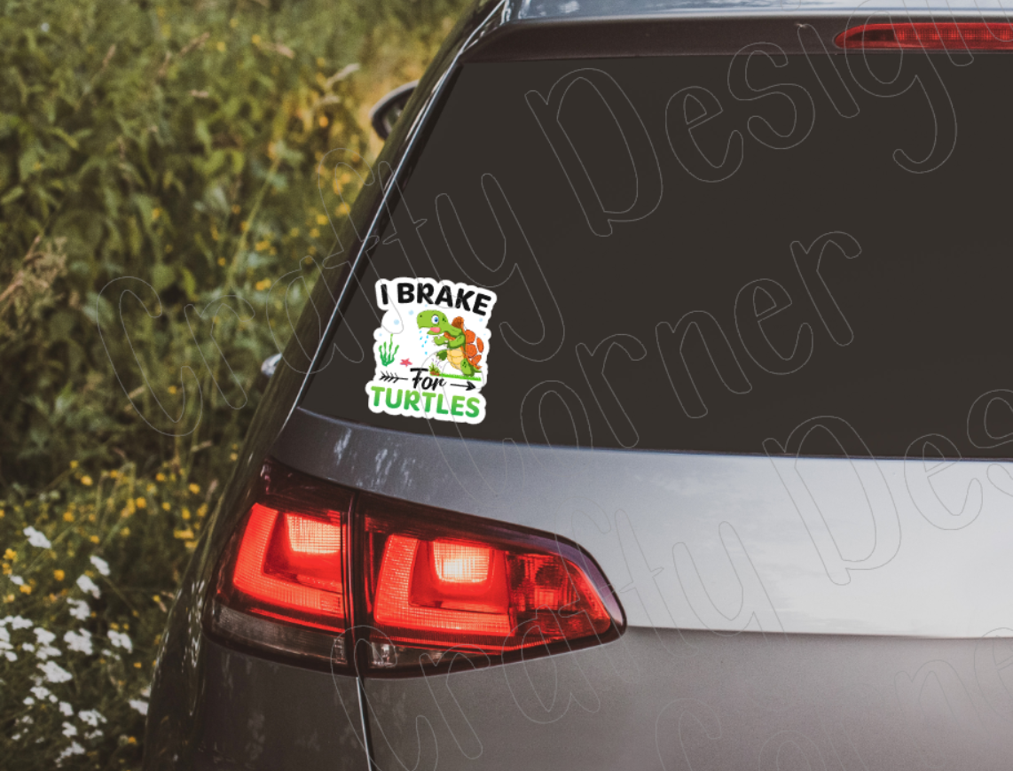 I Brake for Turtles Sticker