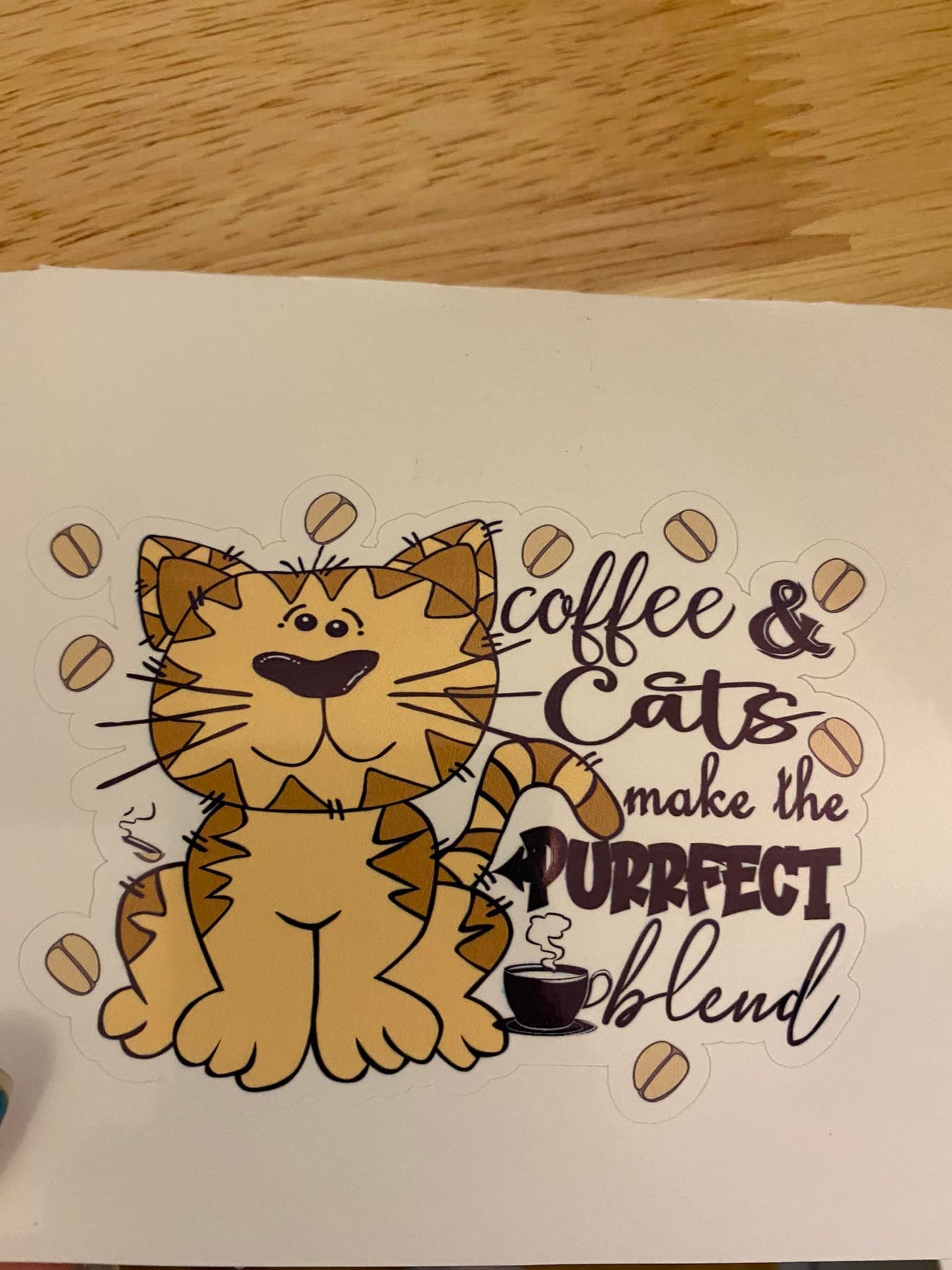 Coffee and Cats make the Purrfect Blend STICKER