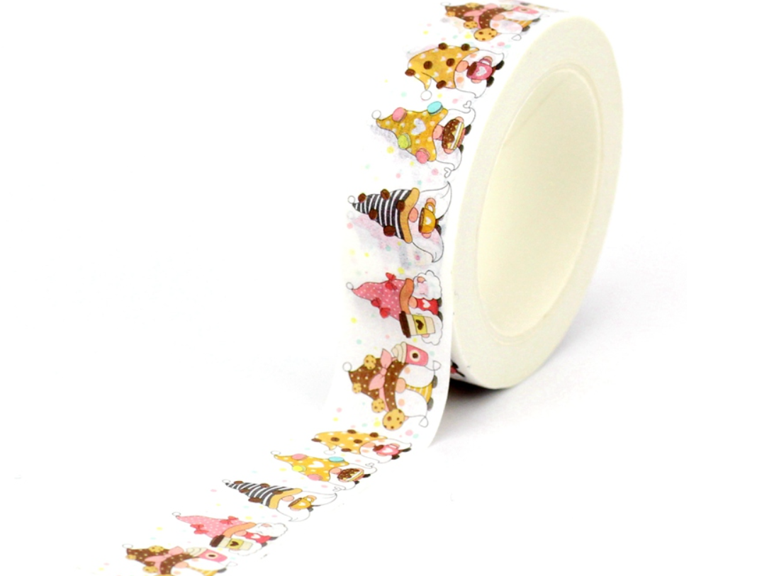 Big Roll of Coffee Gnomes with Sweet Cookie Washi Tapes
