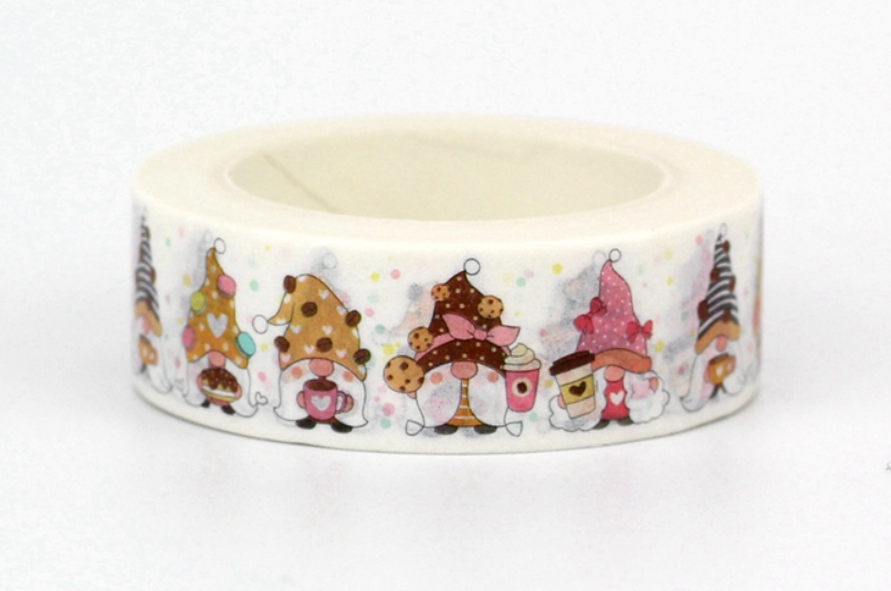 Big Roll of Coffee Gnomes with Sweet Cookie Washi Tapes