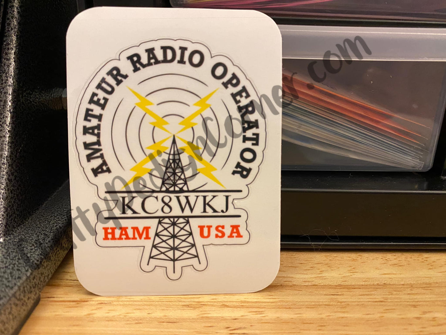 Boarder Split Call Sign Ham Radio STICKER