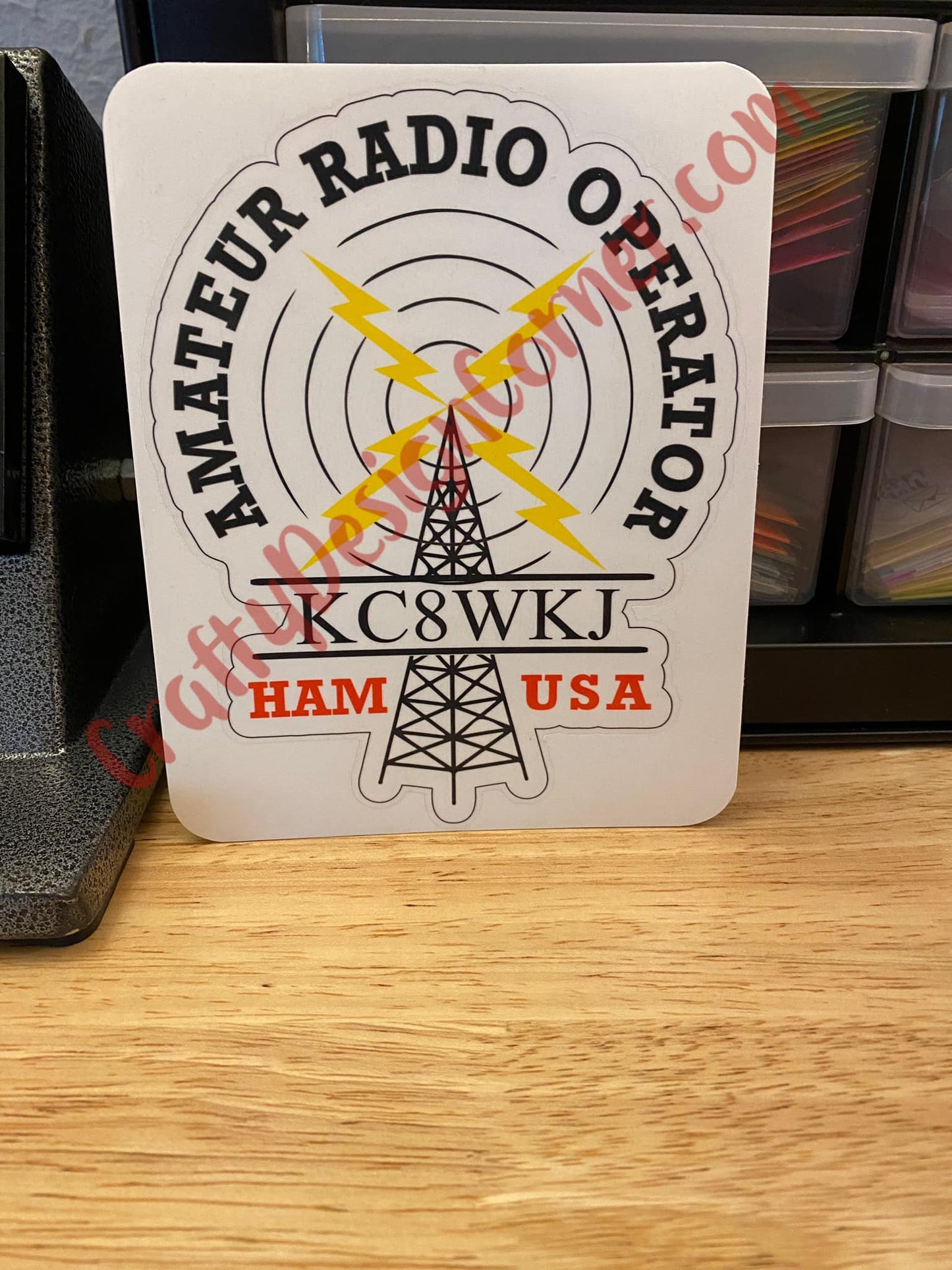 Boarder Split Call Sign Ham Radio STICKER