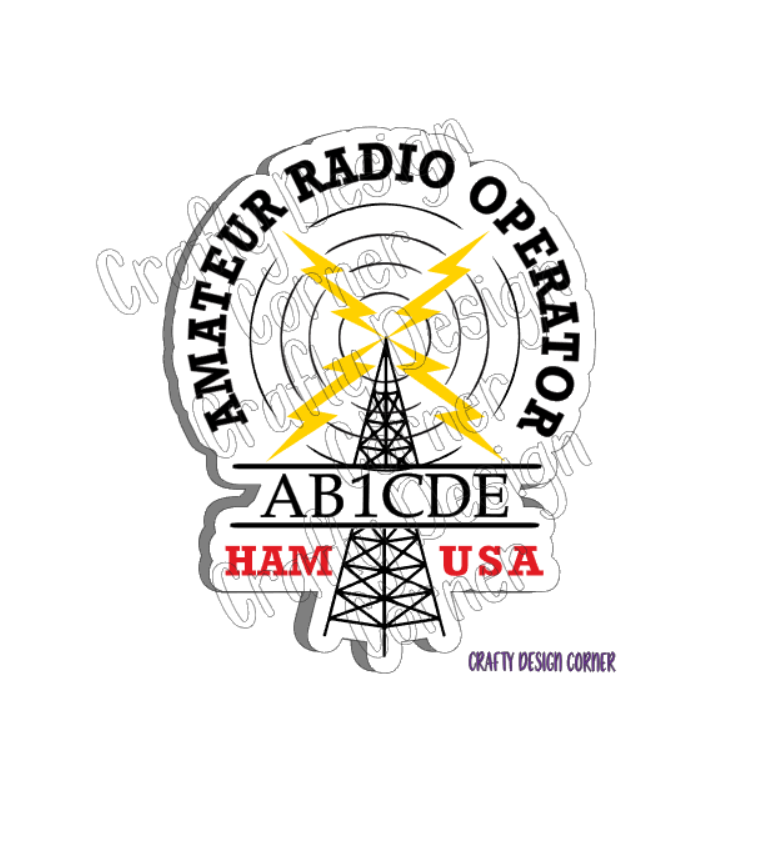 Split Call Sign Ham Radio STICKER