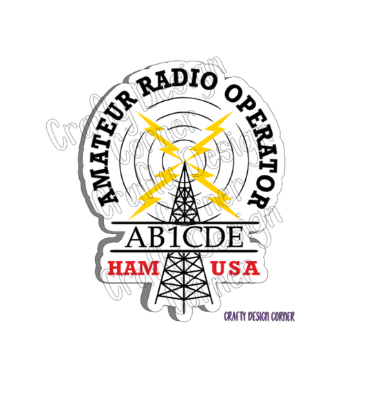 Split Call Sign Ham Radio STICKER
