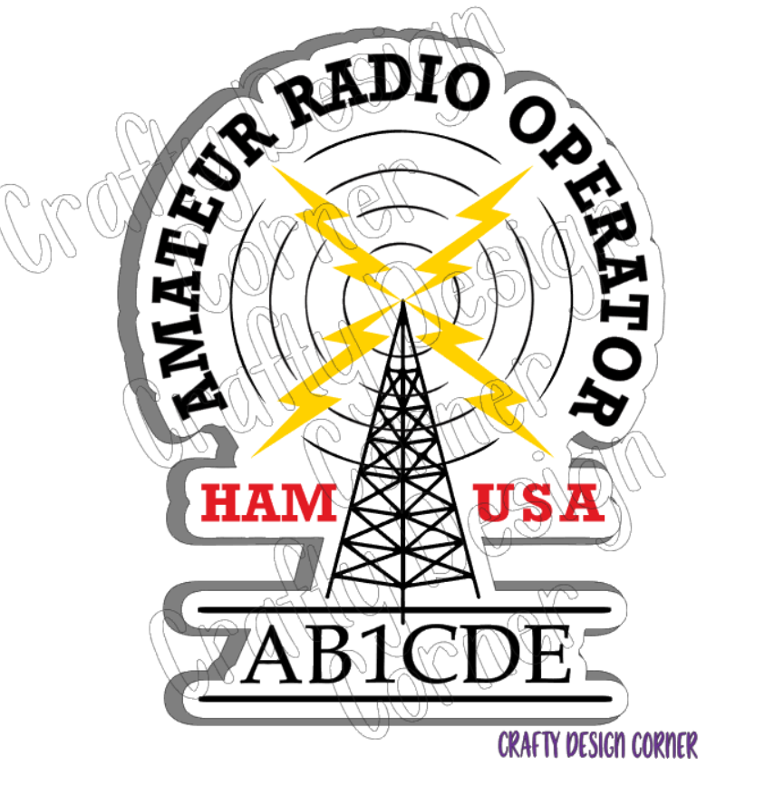 Custom Call Sign Ham Radio STICKER