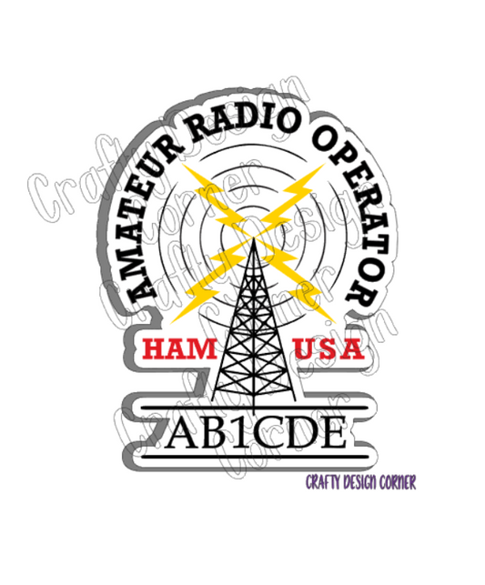 Custom Call Sign Ham Radio STICKER