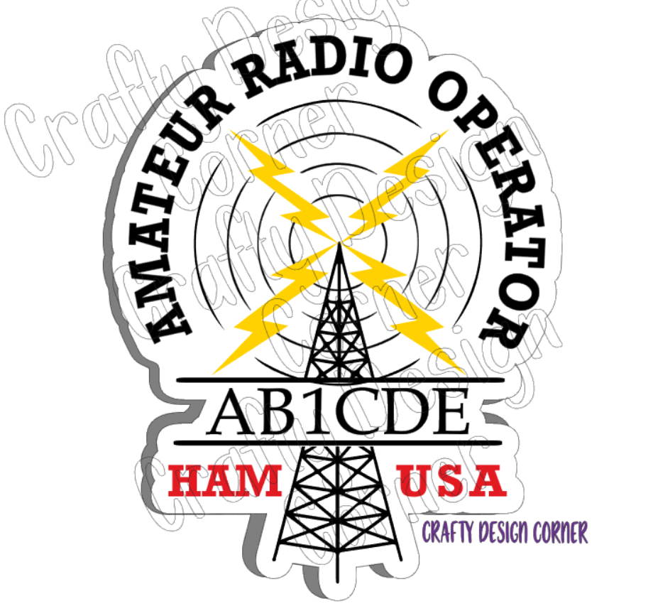 Split Call Sign Ham Radio STICKER