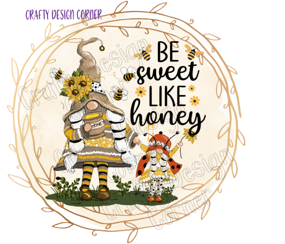 Gnome Bee Sweet Like Honey PNG/JPEG Digital Download