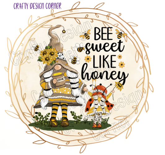 Gnome Bee Sweet Like Honey PNG/JPEG Digital Download