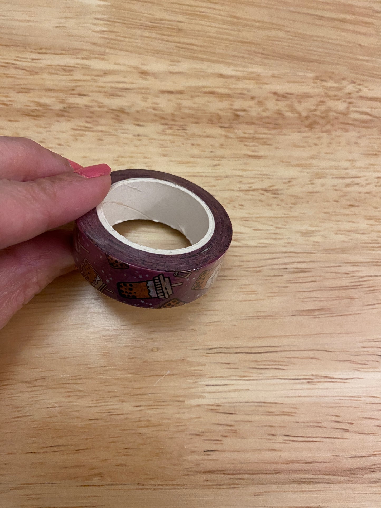 Big Roll of Bottle of Bubble Tea Purple Washi Tape