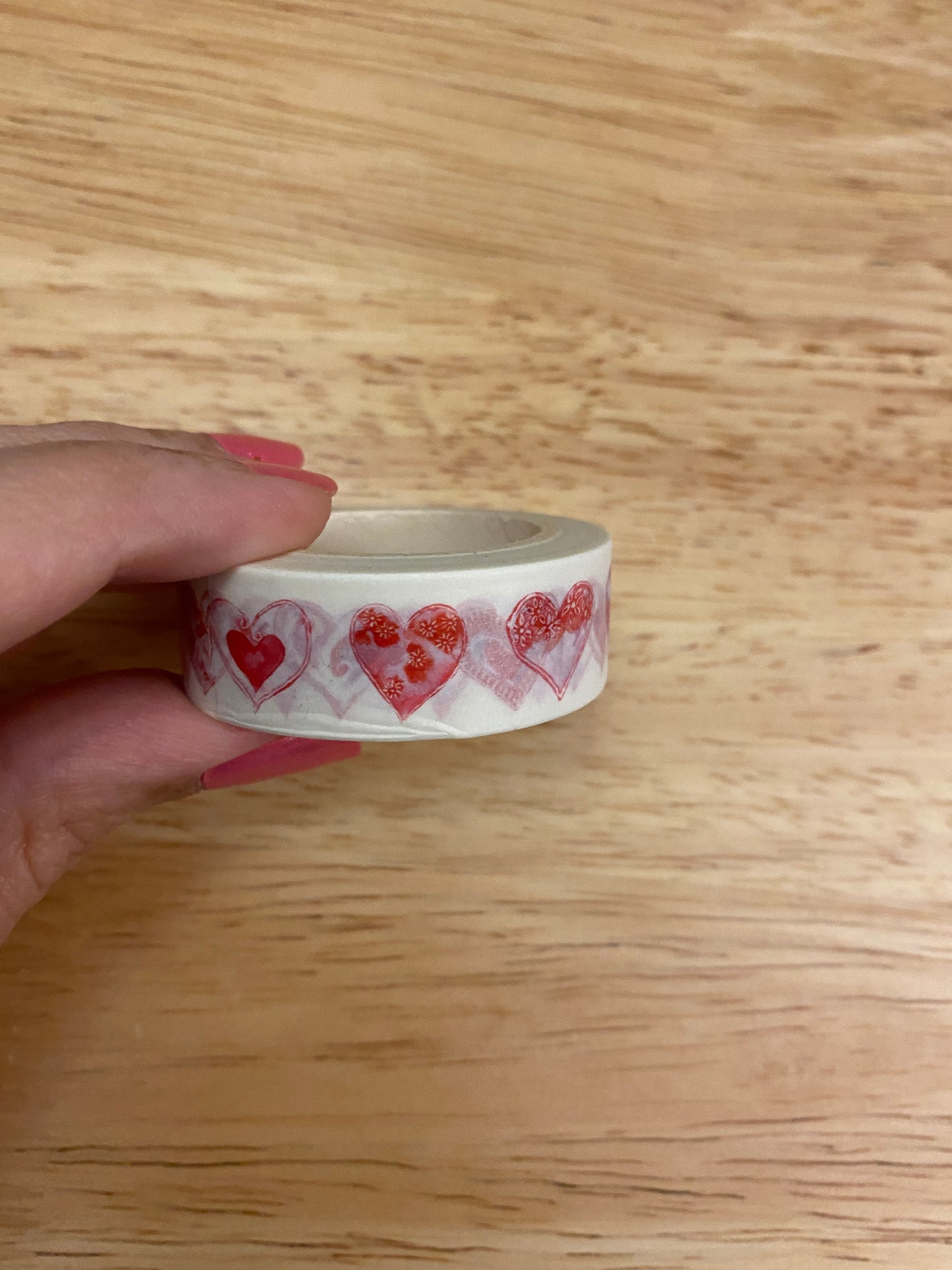 Big Roll of Pink Hearts Washi Tape