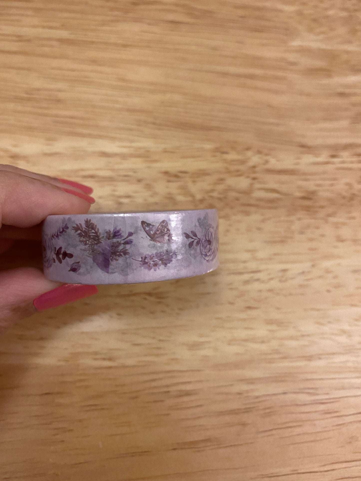 Big Roll of Purple Floral Washi Tape