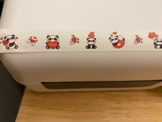 Big Roll of Panda with Hearts Washi Tape