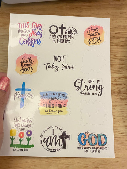 OOPSIE Christian Sheet of Multi Designs Sticker Sheet