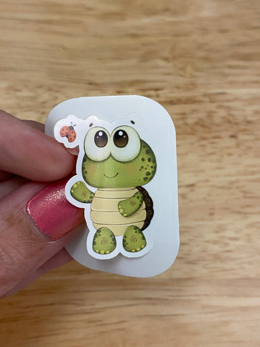Frog with Ladybugs and Big Eyes Sticker