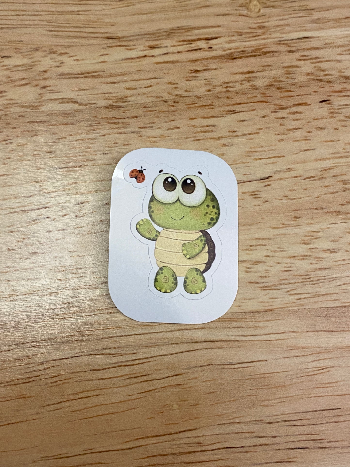 Frog with Ladybugs and Big Eyes Sticker