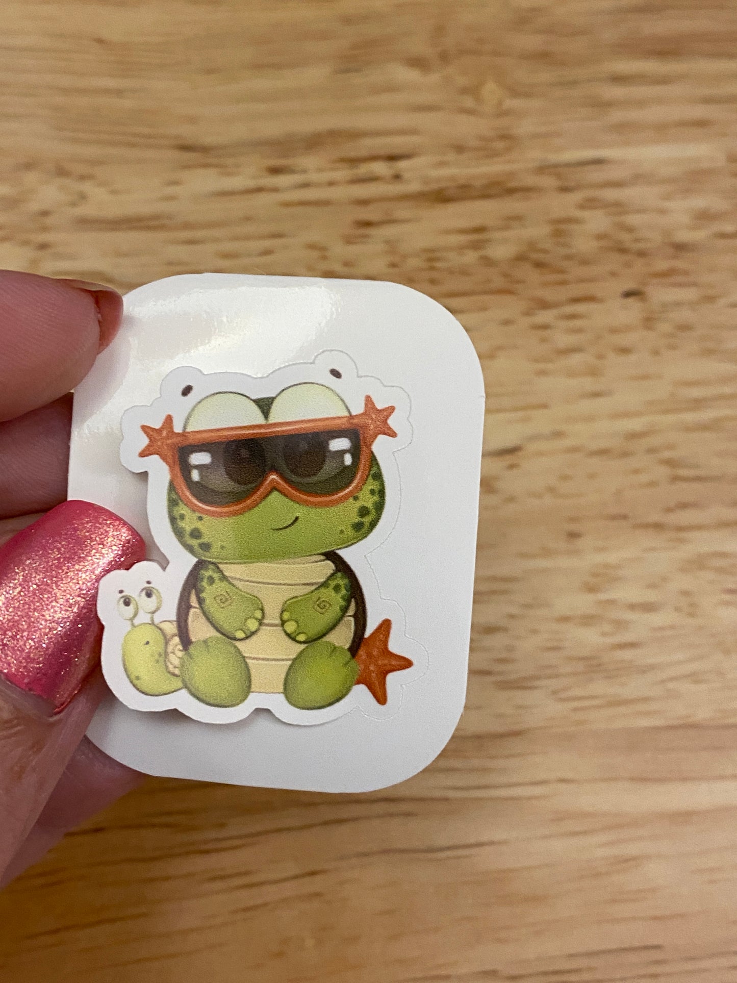 Cute Green Frog with Sunglasses Sticker