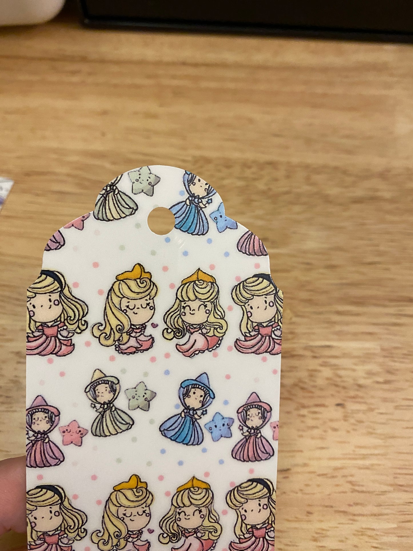 Double Sided Blonde Princess with Fairies and Hearts Bookmark