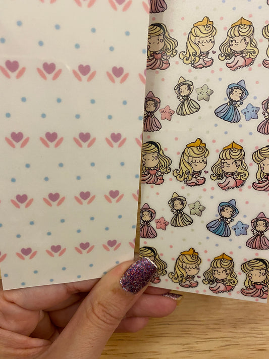 Double Sided Blonde Princess with Fairies and Hearts Bookmark