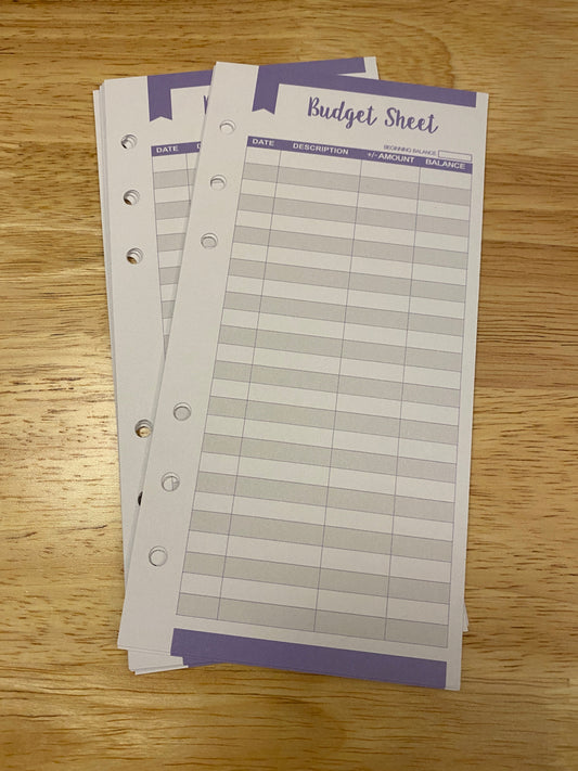 Cash Monthly Budgeting Sheets