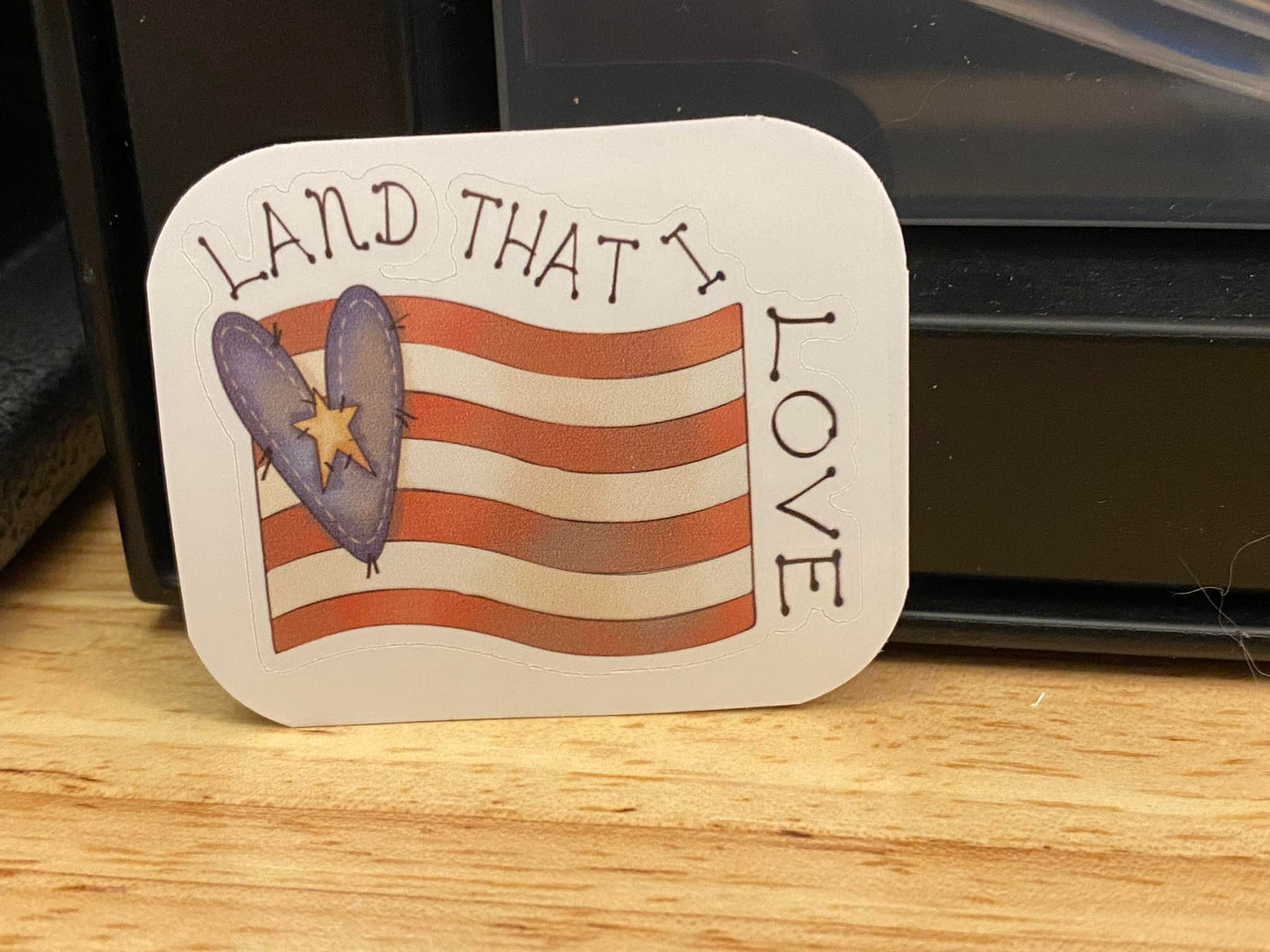 Land that I love America Flag STICKER