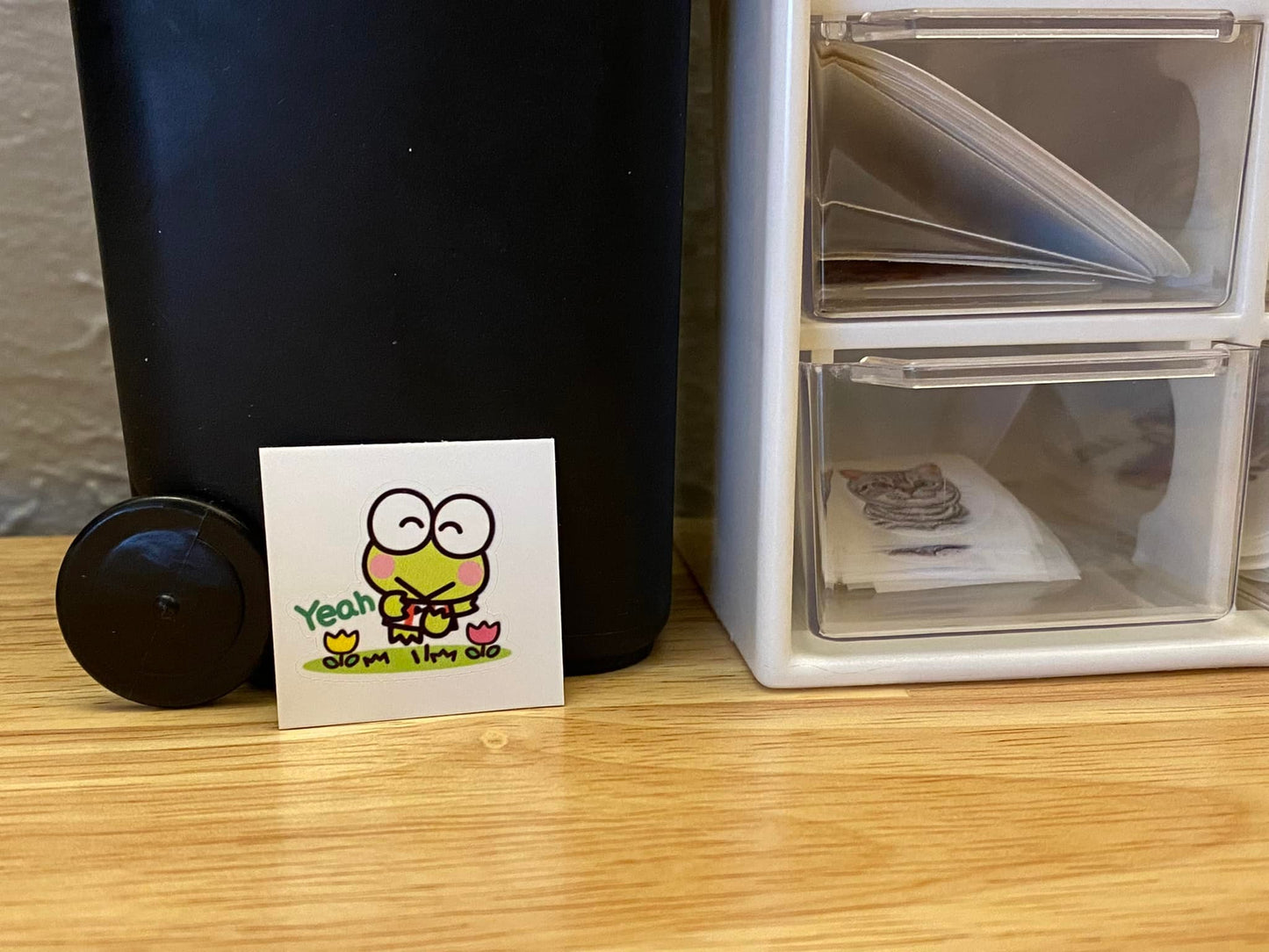 Happy Cute Green Frog Sticker