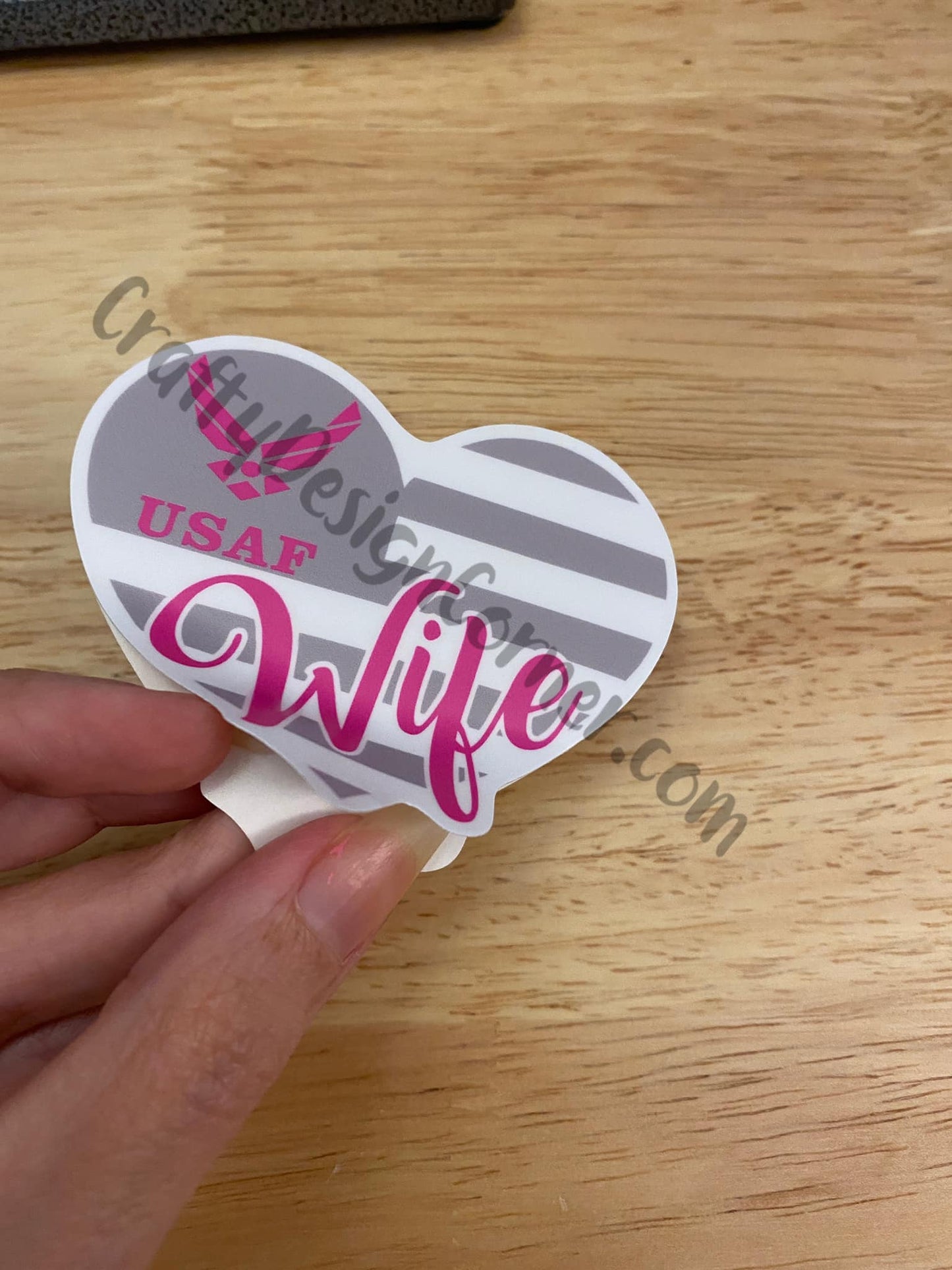 Heart USAF Wife Sticker