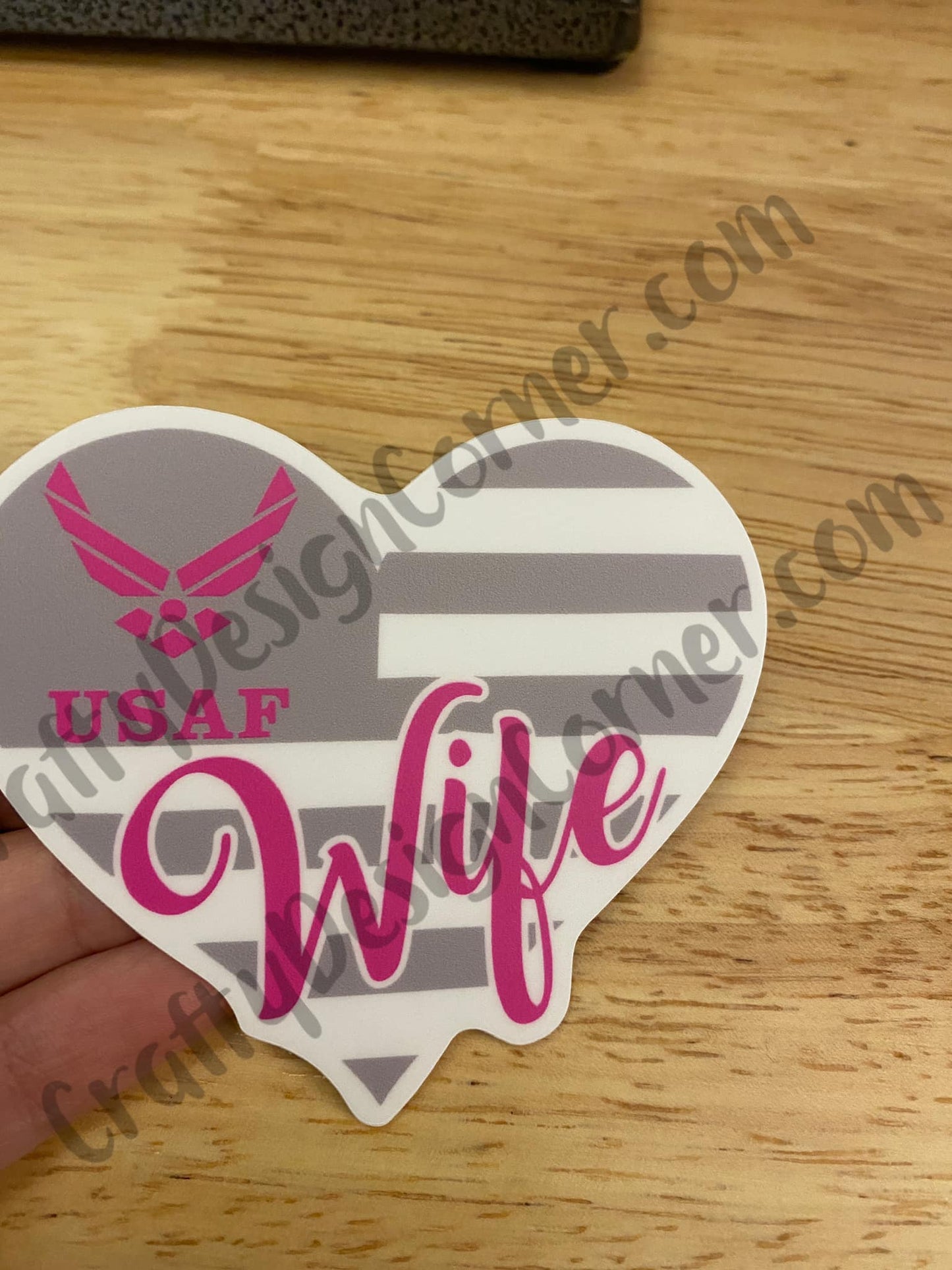 Heart USAF Wife Sticker