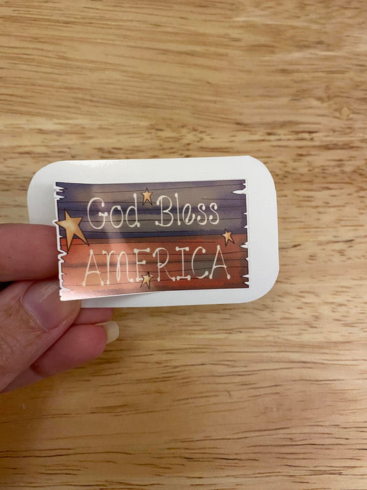 God Bless America Flag STICKER