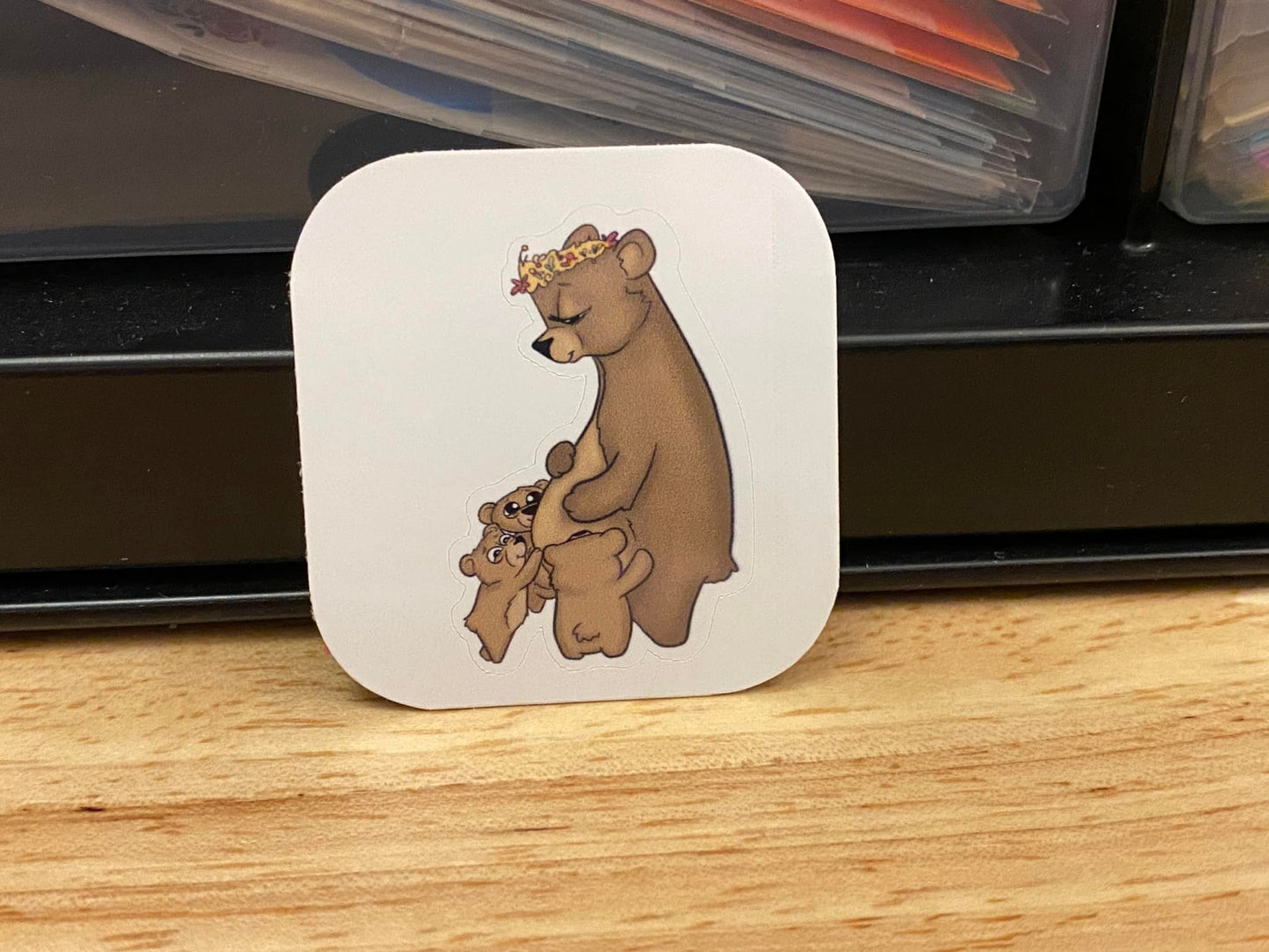 Cute Bear with cubs Sticker