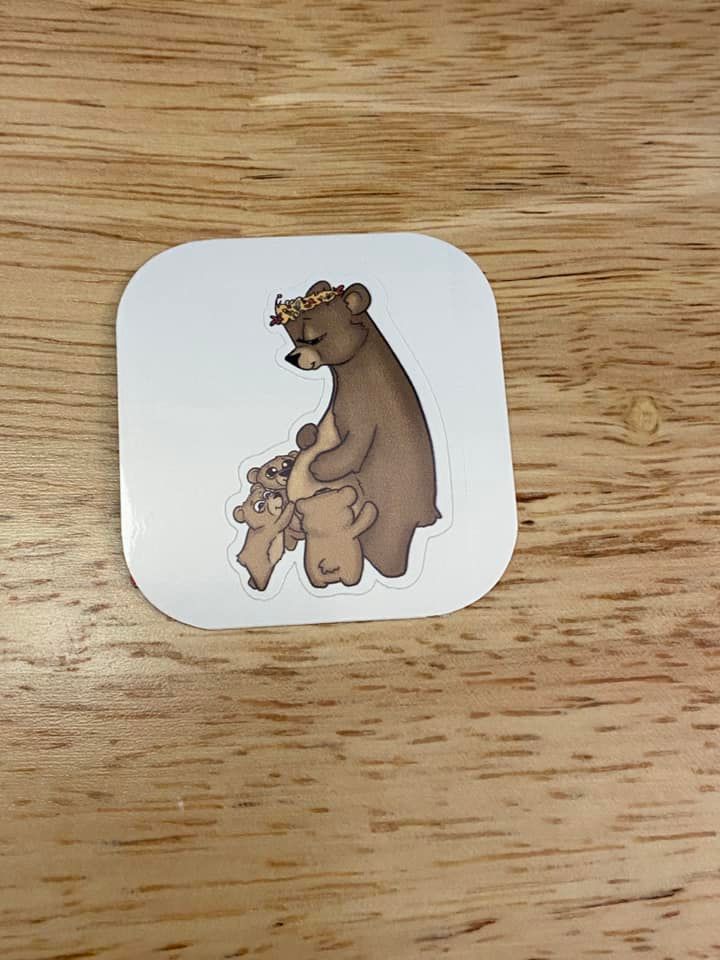 Cute Bear with cubs Sticker