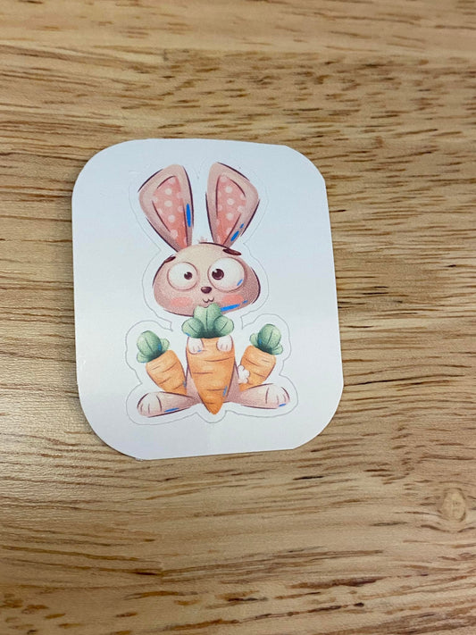 Cute Bunny with Carrots Sticker