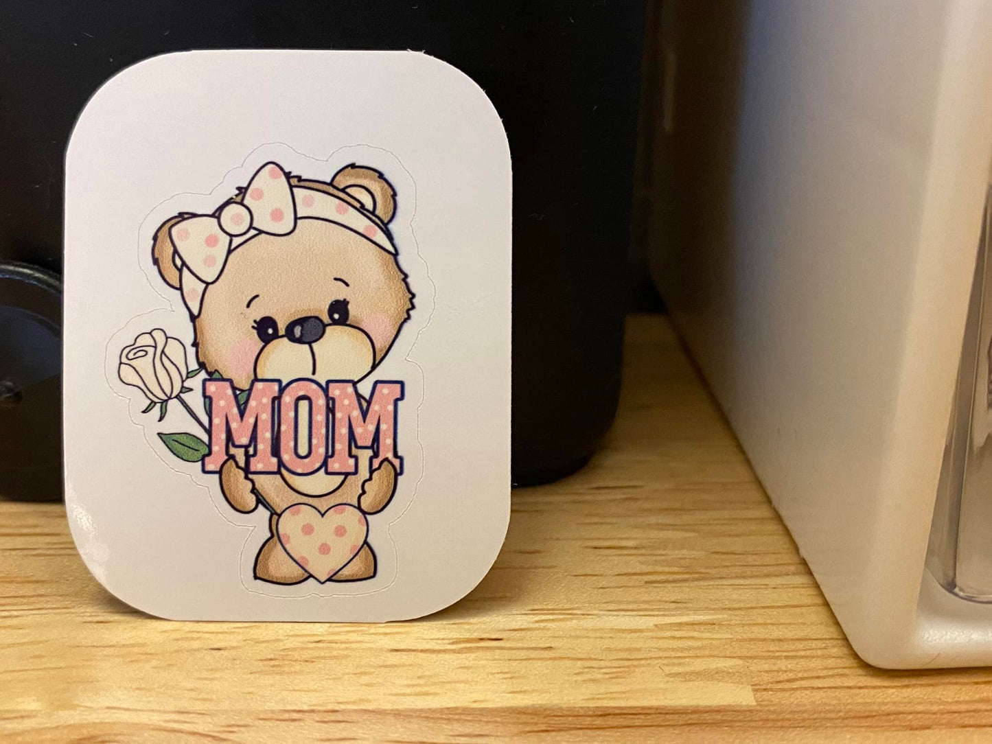 Bear with Headband with Mom Sticker