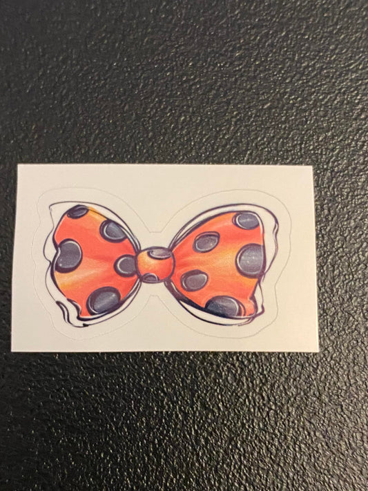 Cute LadyBug Bow Sticker