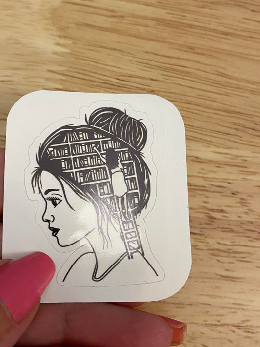 Black n white Readers Brain Sticker