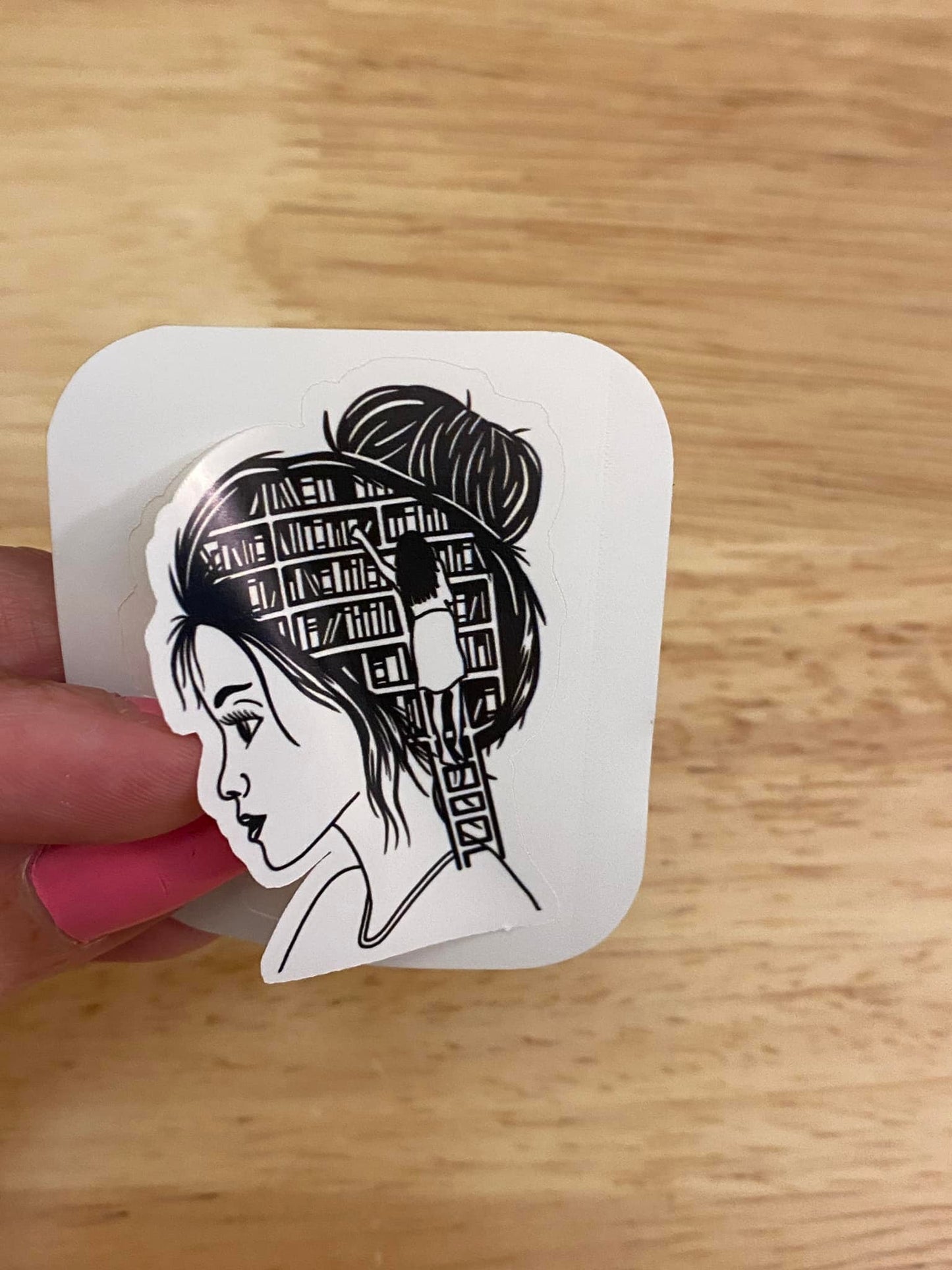 Black n white Readers Brain Sticker