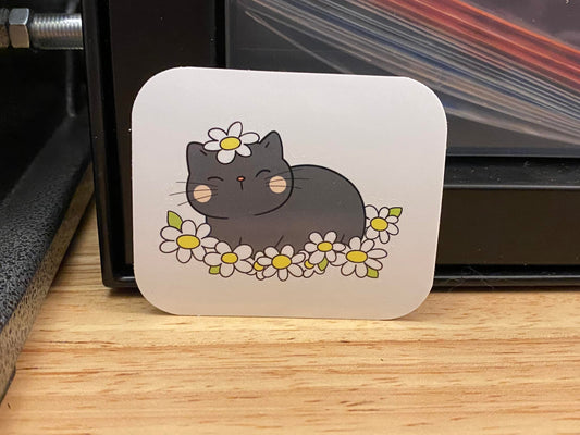 Cat in Daisy Sticker