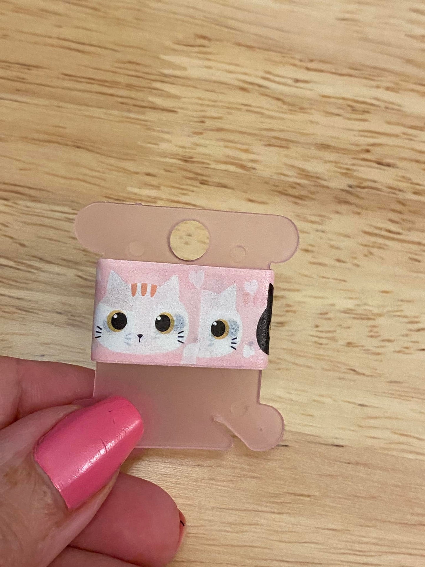 Sample Card of Kawaii Cat Heads Washi Tape