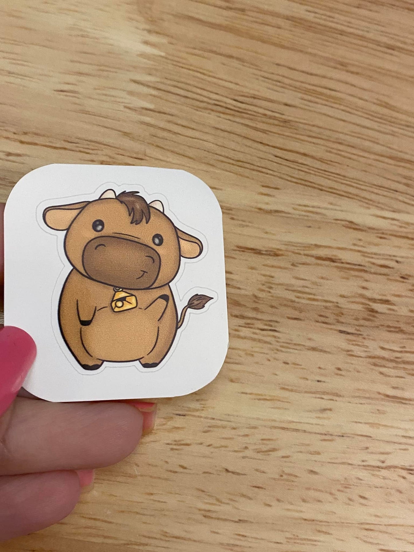 Cute Brown Cow Sticker