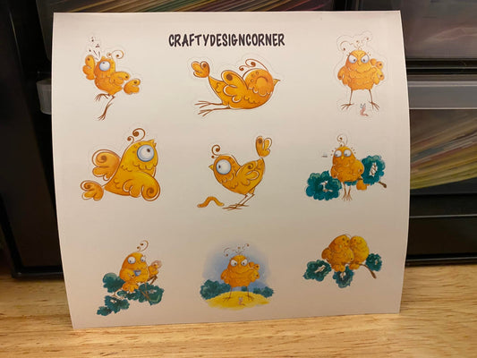 Sheet of Cute Baby Chick Stickers