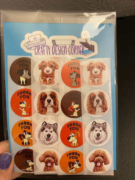 28 pcs Dog Thank You Sticker Pack