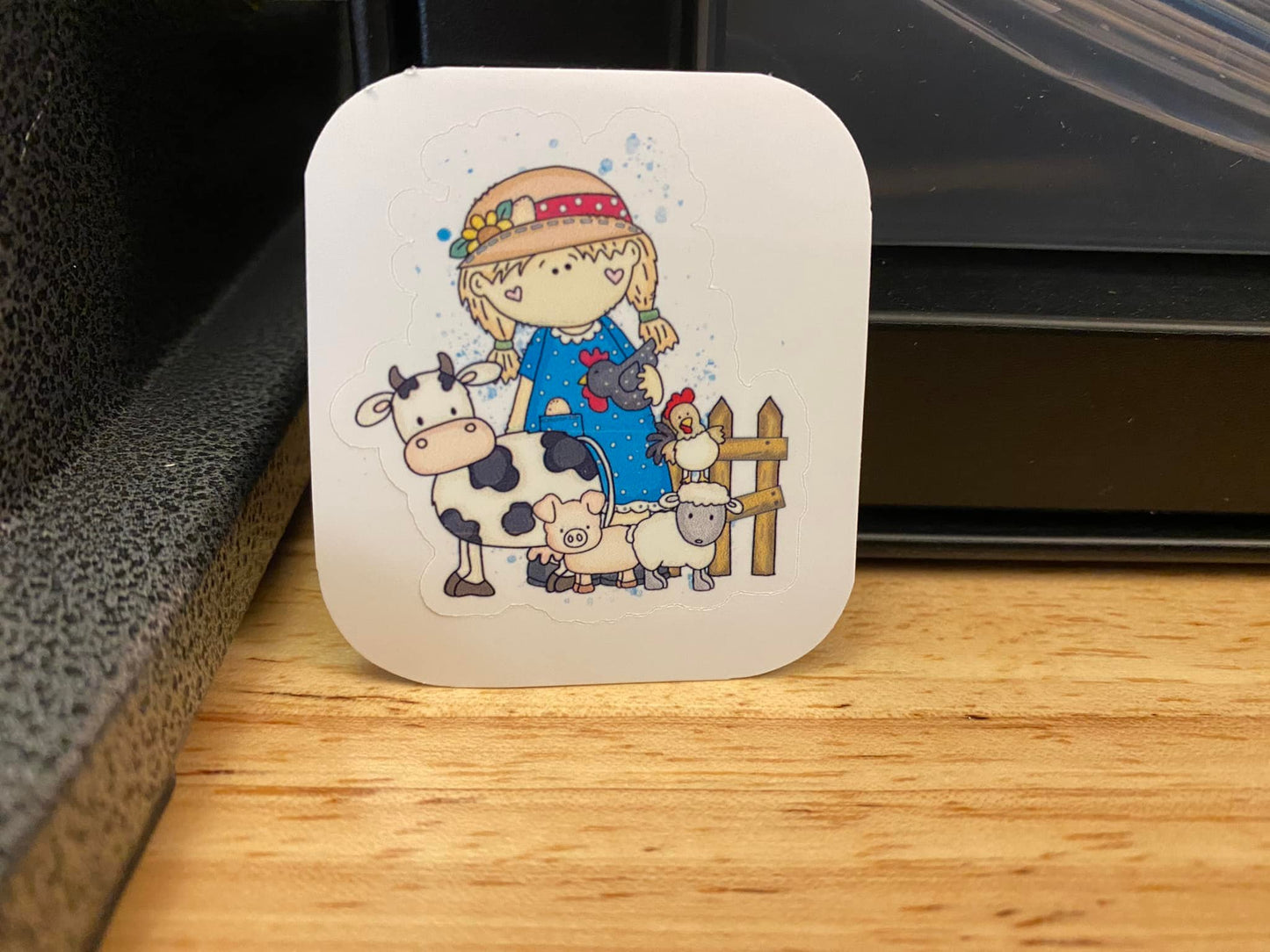 Cow Girl Garden with bucket Sticker