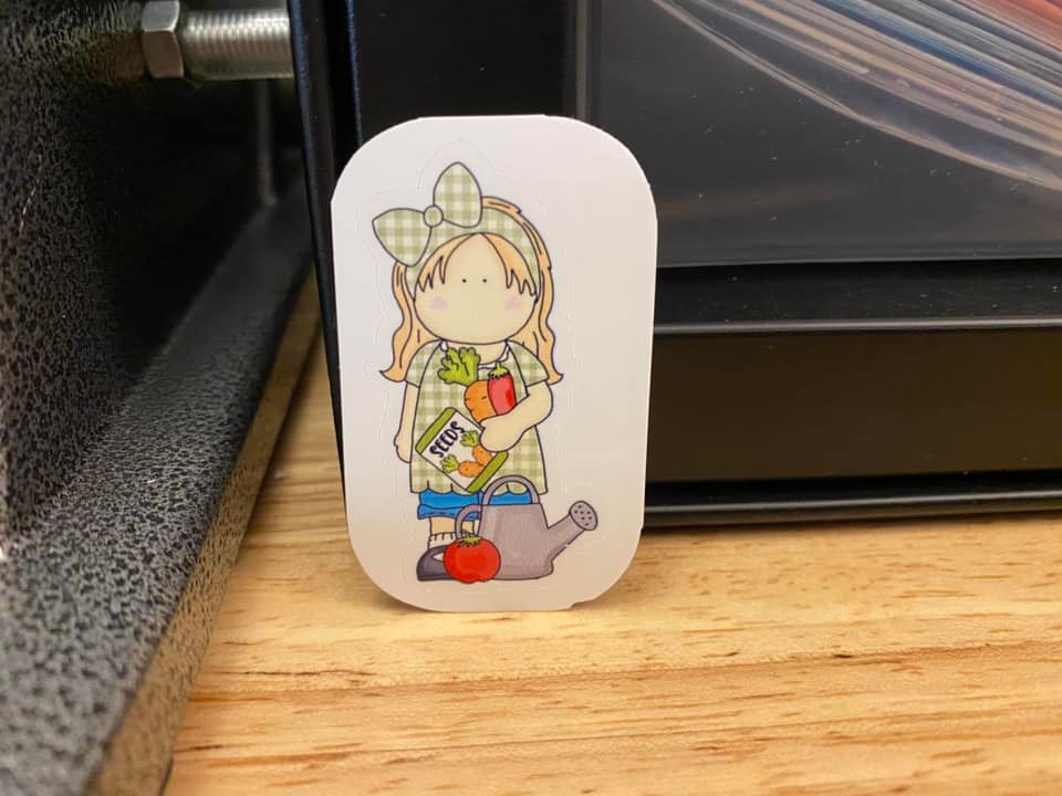 Girl Garden with Seeds Sticker